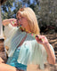 50s Vintage Seafoam Chiffon Bed Jacket | Sheer Pleated Ruffle Capelet
