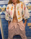 Handmade Vintage Patchwork Quilt Cropped Jacket | One of a Kind Puff Sleeve Jacket