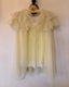60s Vintage Butter Yellow Chiffon Peignoir Set | Sheer Lace Dress & Cape