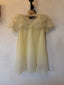 60s Vintage Butter Yellow Chiffon Peignoir Set | Sheer Lace Dress & Cape