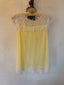 60s Vintage Butter Yellow Chiffon Peignoir Set | Sheer Lace Dress & Cape