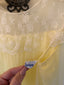 60s Vintage Butter Yellow Chiffon Peignoir Set | Sheer Lace Dress & Cape