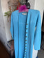 70s Vintage St. John Knits Baby Blue Longline Duster Cardigan |  Knit Sweater Maxi Dress