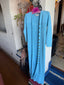 70s Vintage St. John Knits Baby Blue Longline Duster Cardigan |  Knit Sweater Maxi Dress