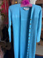 70s Vintage St. John Knits Baby Blue Longline Duster Cardigan |  Knit Sweater Maxi Dress