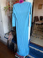 70s Vintage St. John Knits Baby Blue Longline Duster Cardigan |  Knit Sweater Maxi Dress