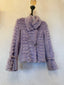 00s Just Cavalli Lilac Fur and Leather Jacket | Roberto Cavalli Vintage Coat