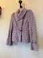 00s Just Cavalli Lilac Fur and Leather Jacket | Roberto Cavalli Vintage Coat