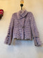 00s Just Cavalli Lilac Fur and Leather Jacket | Roberto Cavalli Vintage Coat