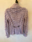 00s Just Cavalli Lilac Fur and Leather Jacket | Roberto Cavalli Vintage Coat