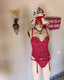 90s Vintage Chantal Thomass Red Polka Dot Corset Bustier & Thong Set | French Designer Lingerie