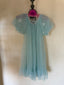 70s Vintage Aqua Daisy Peignoir Set | Sheer Chiffon Boudoir Lingerie