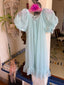 70s Vintage Aqua Daisy Peignoir Set | Sheer Chiffon Boudoir Lingerie
