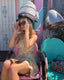 60s Vintage Psychedelic Floral Mod Halter Midi Dress