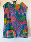 60s Vintage Rare Handmade Psychedelic Terry Cloth Beach Set | Tropical Butterfly Cover Up & Bikini Bottoms