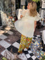 60s Vintage Butter Yellow Chiffon Peignoir Set | Sheer Lace Dress & Cape