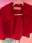 30s Vintage Crimson Velvet Bed Jacket