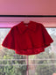 30s Vintage Crimson Velvet Bed Jacket