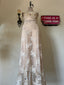 90s Vintage Claire Pettibone Sheer Lace Maxi Slip Dress | Romantic Blush Boho Bridal Gown
