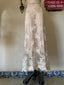 90s Vintage Claire Pettibone Sheer Lace Maxi Slip Dress | Romantic Blush Boho Bridal Gown