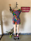60s Vintage Rare Handmade Psychedelic Terry Cloth Beach Set | Tropical Butterfly Cover Up & Bikini Bottoms