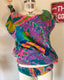 60s Vintage Rare Handmade Psychedelic Terry Cloth Beach Set | Tropical Butterfly Cover Up & Bikini Bottoms
