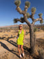 Late 80s Vintage Claude Montana Lime Green Zipper Bodycon Midi Dress