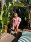 60s Vintage DeWeese Pink Gingham Romper | Barbie Mod Playsuit