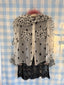 00s Burberry Sheer Polka Dot Silk Blouse | Black White Chiffon Nova Check Cuff Tie Neck Top y2k
