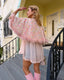 60s Vintage Floral Chiffon Marabou Boudoir Cape