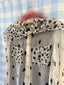 00s Burberry Sheer Polka Dot Silk Blouse | Black White Chiffon Nova Check Cuff Tie Neck Top y2k