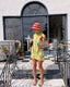 60s Vintage Lime Green Daisy Mod Mini Dress