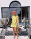 60s Vintage Lime Green Daisy Mod Mini Dress