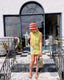 60s Vintage Lime Green Daisy Mod Mini Dress