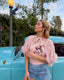70s Vintage Pink Baby Tee Fem Graphic Ringer T Shirt