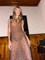 90s Vintage Plein Sud Jeans Leopard Print Sheer Maxi | y2k French Designer Slip Dress