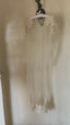 70s Vintage Hand Beaded Sheer Mesh Bridal Duster | Ivory Lace Embellished Wedding Overlay