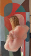 90s Vintage Mongolian Fur Coat | Blush Pink Curly Lamb Jacket