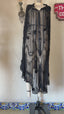20s Antique Vintage Sheer Black Lace Cape | Edwardian Silk Chiffon Evening Cape