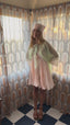 50s Vintage Sheer Mint Green Peignoir Robe | Lace Trim Chiffon Duster