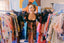 90s Vintage Rare Handmade Neo Victorian Mesh & Leather Balloon Sleeve Jacket
